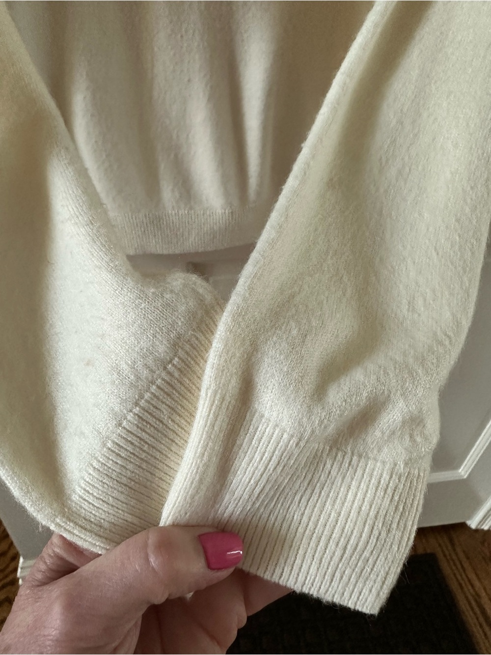 Cream Button-Front Women's Cardigan with Gold Buttons - Picture 6 of 8